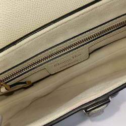 Pre Owned Dior White Leather Saddle Bag