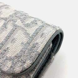 Pre Owned Dior Grey Fabric Saddle Bifold Wallet
