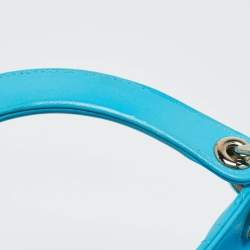 Pre Owned Dior Light Blue Cannage Leather Medium Lady Dior Tote