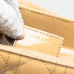 Pre Owned Dior Brown Medium Patent Cannage Lady Dior