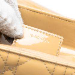 Pre Owned Dior Brown Medium Patent Cannage Lady Dior