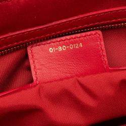 Pre Owned Dior Red Large Lambskin Cannage Soft Zipped Lady Dior Shopping Tote