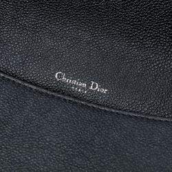 Pre Owned Dior Black Large Grained Calfskin Diorama Flap