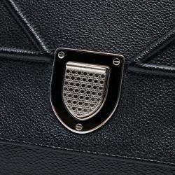 Pre Owned Dior Black Large Grained Calfskin Diorama Flap