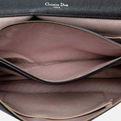 Pre Owned Dior Black Large Grained Calfskin Diorama Flap