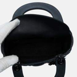 Pre Owned Dior Black Mini Ultra Matte Calfskin Cannage Lady Dior