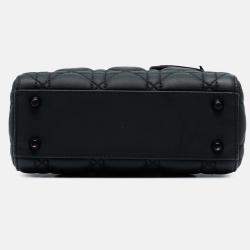 Pre Owned Dior Black Mini Ultra Matte Calfskin Cannage Lady Dior