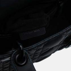 Pre Owned Dior Black Mini Ultra Matte Calfskin Cannage Lady Dior