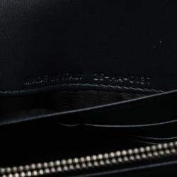 Pre Owned Dior Silver Metallic Patent Microcannage Diorama Wallet on Chain