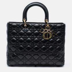Pre Owned Dior Large Lambskin Cannage Lady Dior