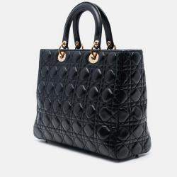 Pre Owned Dior Large Lambskin Cannage Lady Dior