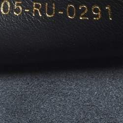 Pre Owned Dior Navy Blue/White Leather Embroidered Medium Book Tote