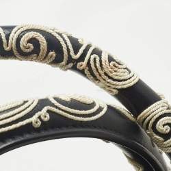 Pre Owned Dior Navy Blue/White Leather Embroidered Medium Book Tote