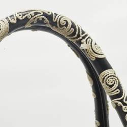 Pre Owned Dior Navy Blue/White Leather Embroidered Medium Book Tote