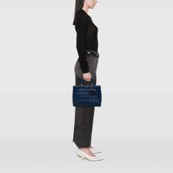 Pre Owned Dior Blue Large Lambskin Cannage Lady Dior