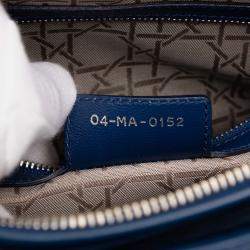 Pre Owned Dior Blue Large Lambskin Cannage Lady Dior