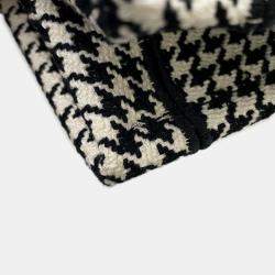 Pre Owned Dior Book Tote Houndstooth Pattern White/Black Canvas Size Small