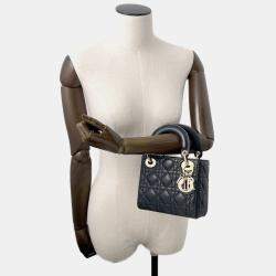 Pre Owned Dior Lady Dior Black Onge-Lambskin Size Mini