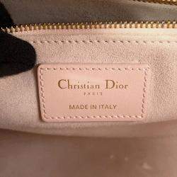 Pre Owned Dior Lady Dior Canage Powder Pink Lambskin Size Medium