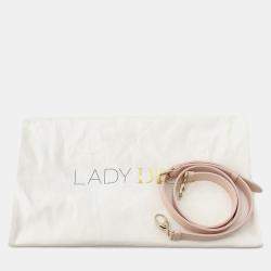 Pre Owned Dior Lady Dior Canage Powder Pink Lambskin Size Medium