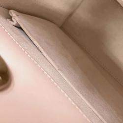 Pre Owned Dior Lady Dior Canage Powder Pink Lambskin Size Medium