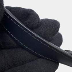 Pre Owned Dior Saddle Oblique One Shoulder Bag Navy Canvas Leather