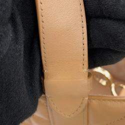 Pre Owned Dior Toujules Macrocannage Handbag Tan Calf Leather Size Medium