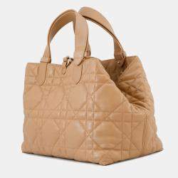 Pre Owned Dior Toujules Macrocannage Handbag Tan Calf Leather Size Medium