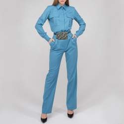 Pre Owned Dior Navy Blue Oblique Canvas and Leather Pouch Belt Bag