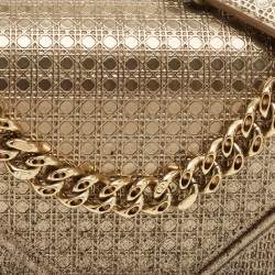 Pre Owned Dior Ombre Gold Microcannage Patent Leather Medium Diorama Shoulder Bag