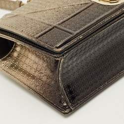 Pre Owned Dior Ombre Gold Microcannage Patent Leather Medium Diorama Shoulder Bag