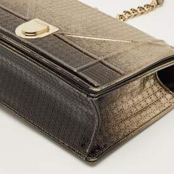 Pre Owned Dior Ombre Gold Microcannage Patent Leather Medium Diorama Shoulder Bag