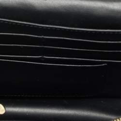 Pre Owned Dior Black Cannage Patent Leather Miss Dior Promenade Wallet On Chain