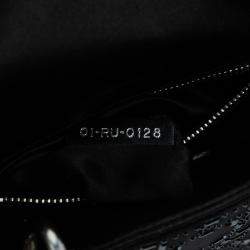 Pre Owned حقيبة ليدي ديور ديور كاناج ستراس مرصعة بالكريستال ساتان صغيرة سوداء