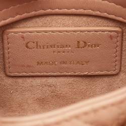 Pre Owned Dior Lady Dior Micro Beige Cannage Leather Tote