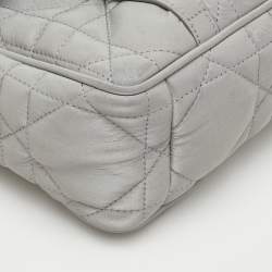 مملوكة مسبقًا Dior Grey Pearlescent Cannage Nylon and Leather DiorCamp Bag