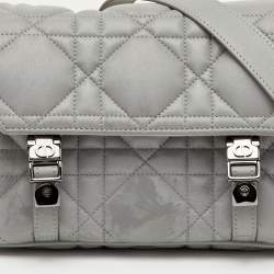 مملوكة مسبقًا Dior Grey Pearlescent Cannage Nylon and Leather DiorCamp Bag