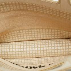 مملوكة مسبقًا Dior Crystal Embellished Book Gold Canvas Tote