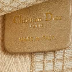 مملوكة مسبقًا Dior Crystal Embellished Book Gold Canvas Tote