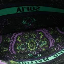 مملوكة مسبقًا حقيبة يد ديور توت كتاب الغابة المنقوشة متعددة الألوان كبيرة قماش مطرز