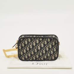 Pre Owned حقيبة يد ديور كواد كانفاس أوبليك كحلي الرجل الأنيق