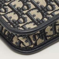 Pre Owned حقيبة يد ديور كواد كانفاس أوبليك كحلي الرجل الأنيق