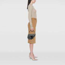 Pre Owned حقيبة ديور سادل قماش أوبليك صغيرة زرقاء داكنة