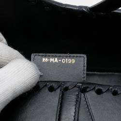 مملوكة مسبقًا Dior Black Smooth Calfskin Braided Saddle Bag