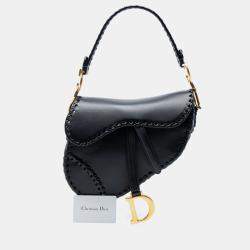 مملوكة مسبقًا Dior Black Smooth Calfskin Braided Saddle Bag