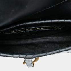 مملوكة مسبقًا Dior Black Smooth Calfskin Braided Saddle Bag