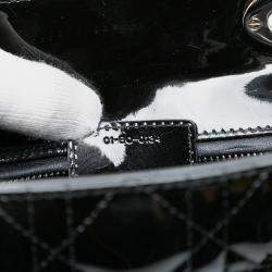 مملوكة مسبقًا Dior Black Large Patent Cannage Lady Dior