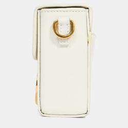 Pre Owned Christian Dior White Leather 'Sac 30 Montaigne Mini' Crossbody