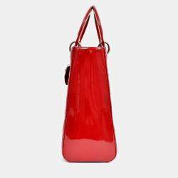 مملوكة مسبقًا Christian Dior 2011 Red Patent Leather Large Lady Dior