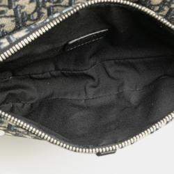 مملوكة مسبقًا حقيبة كتف ديور سادل أوبليك كانفاس جلد كحلية بيج للجسم